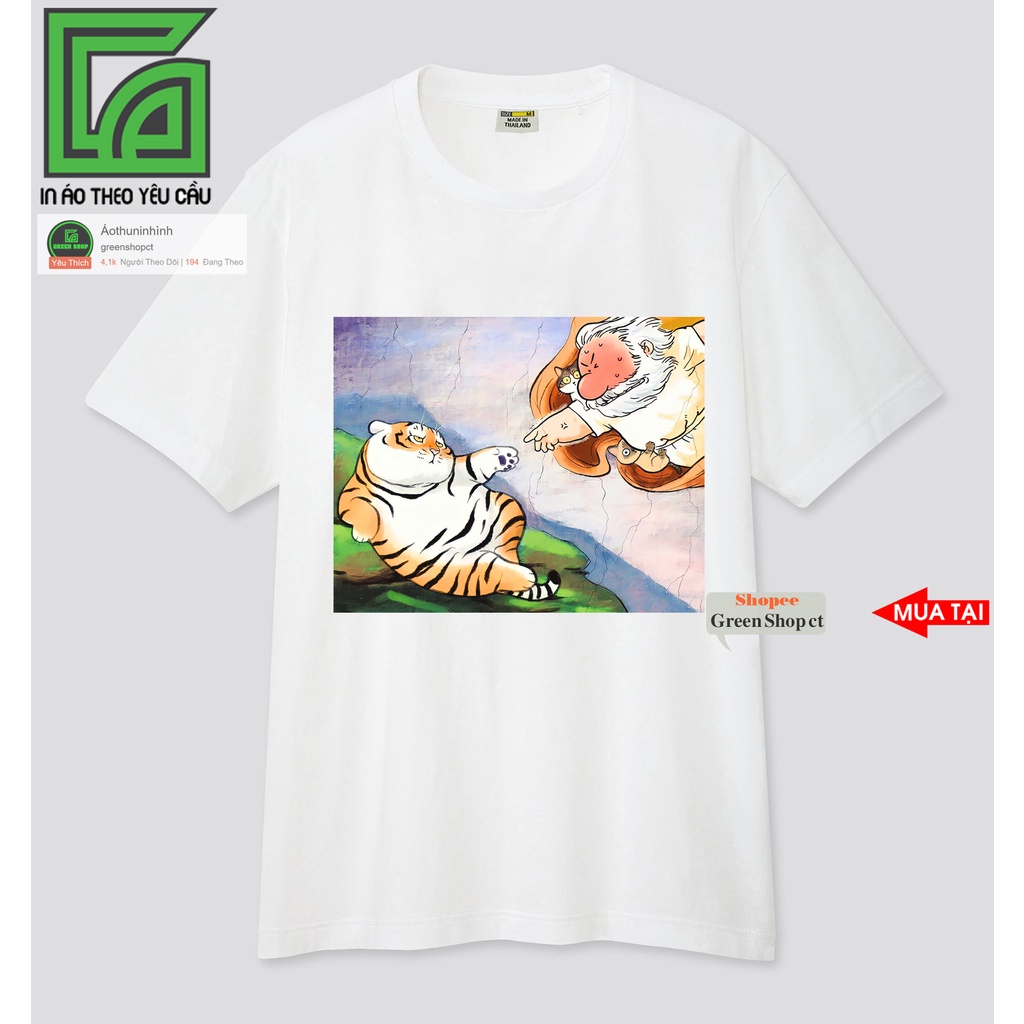 Áo Thun In Hình Con Hổ Béo Con -Áo Cặp Áo Nhóm Cọp Béo Vải Thái S302 Greenshopct