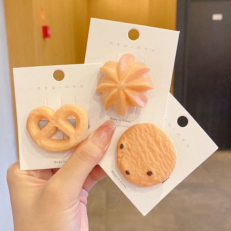 Kẹp tóc hình bánh quy dễ thương phong cách hàn quốc cho nữ