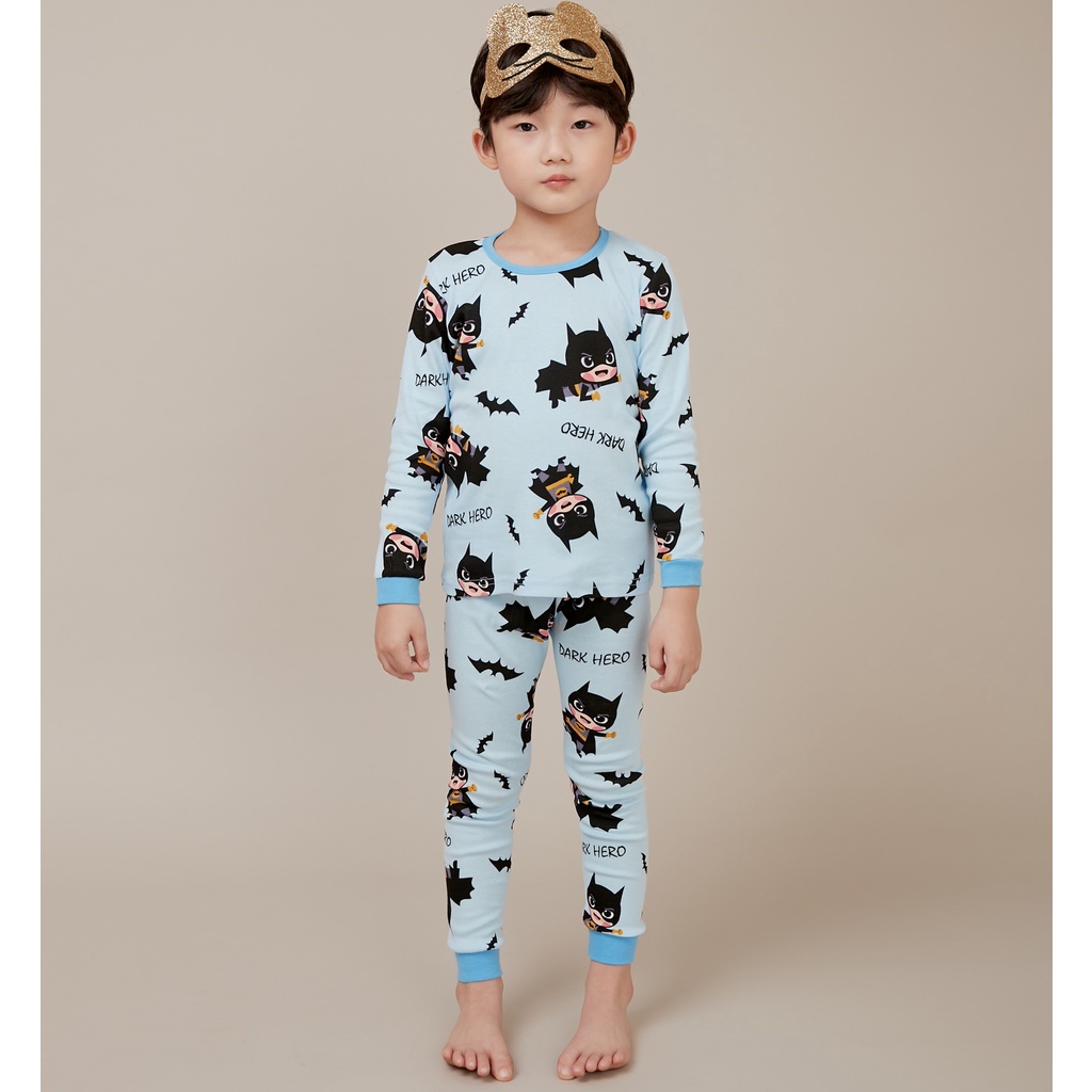 Bộ pijama dài tay bé trai Darkman Returns 100% cotton - Olomimi Hàn Quốc