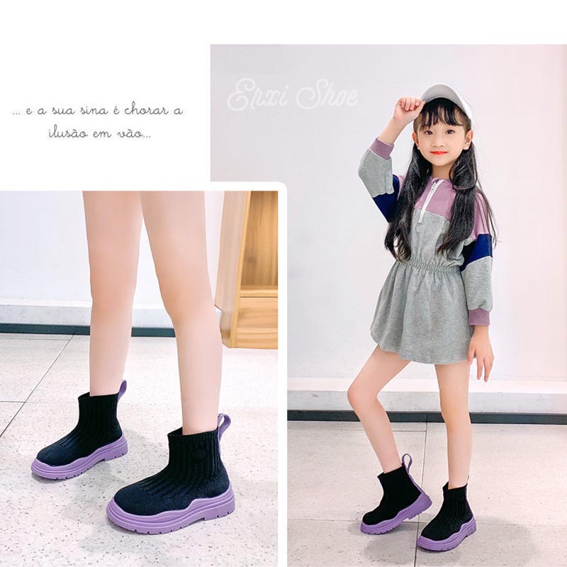Giày Bốt Phối Lưới Thoáng Khí Thời Trang Cho Bé