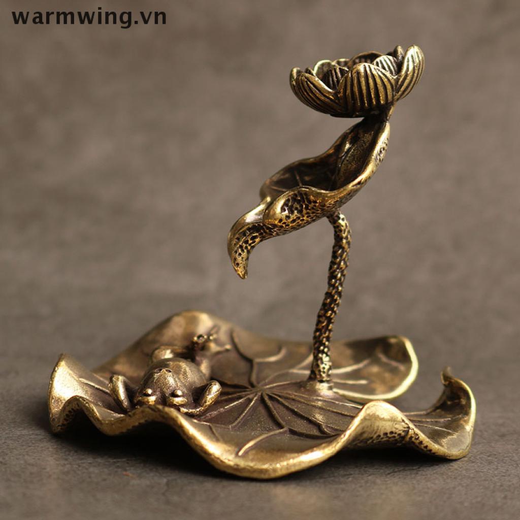 Đế Đốt Trầm Hương Bằng Đồng Thau Hình Lá Sen / Ếch / Ao Sen Độc Đáo