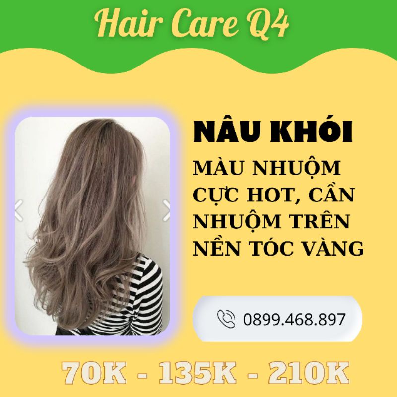 Thuốc nhuộm tóc màu nâu khói, nâu sữa thảo dược không hôi - Hair Care Q4