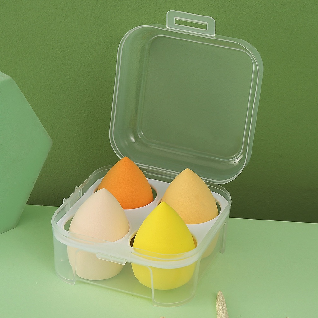 Set 4 mút trứng trang điểm mút giọt nước tán kem nền GECOMO G1007 siêu mịn nhiều màu