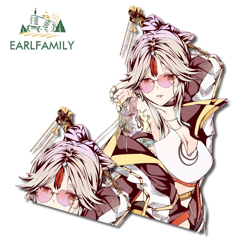 Đề Can Vinyl Dán Kính Chắn Gió Xe Hơi / Xe Máy Ningguang 13cm In Họa Tiết Anime Chống Nắng