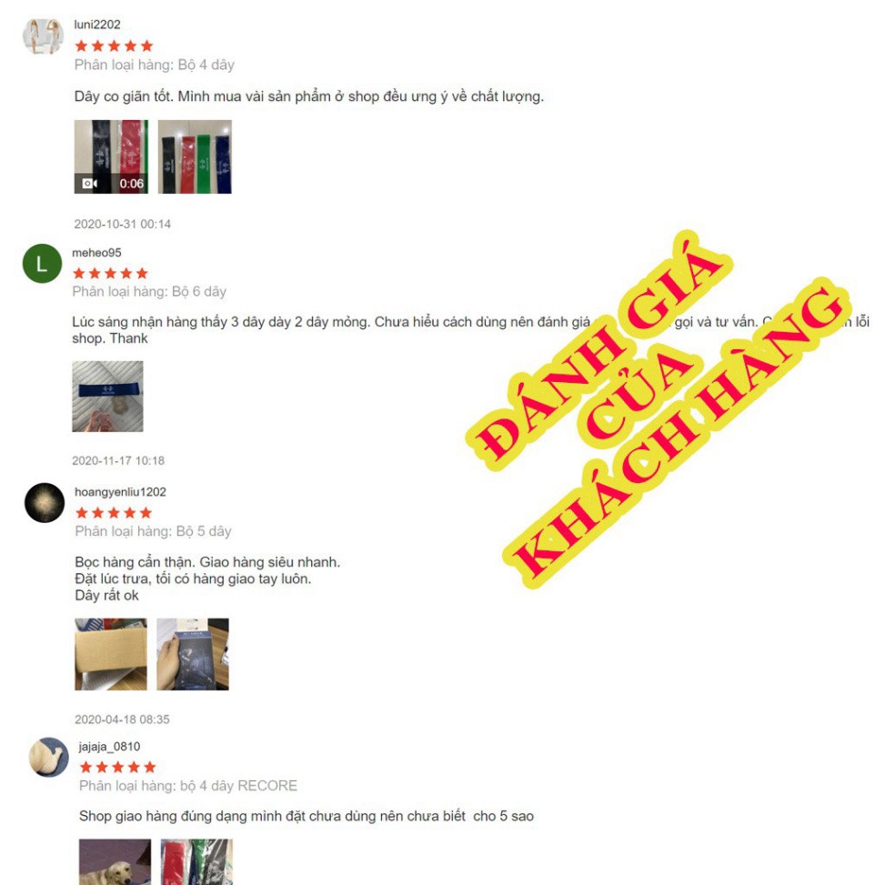 Bộ Dây Dàn Hồi mini band, Dây Thun Kháng Lực Tập Gym Chân Mông Mini band cao su đàn hồi 4-5-6 dây