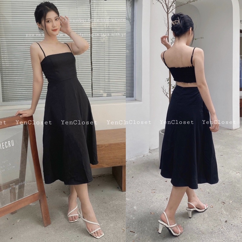 Hình chính chủ YenCloset - Đầm 2 dây cutout lưng sang chảnh , có mút siêu tôn dáng