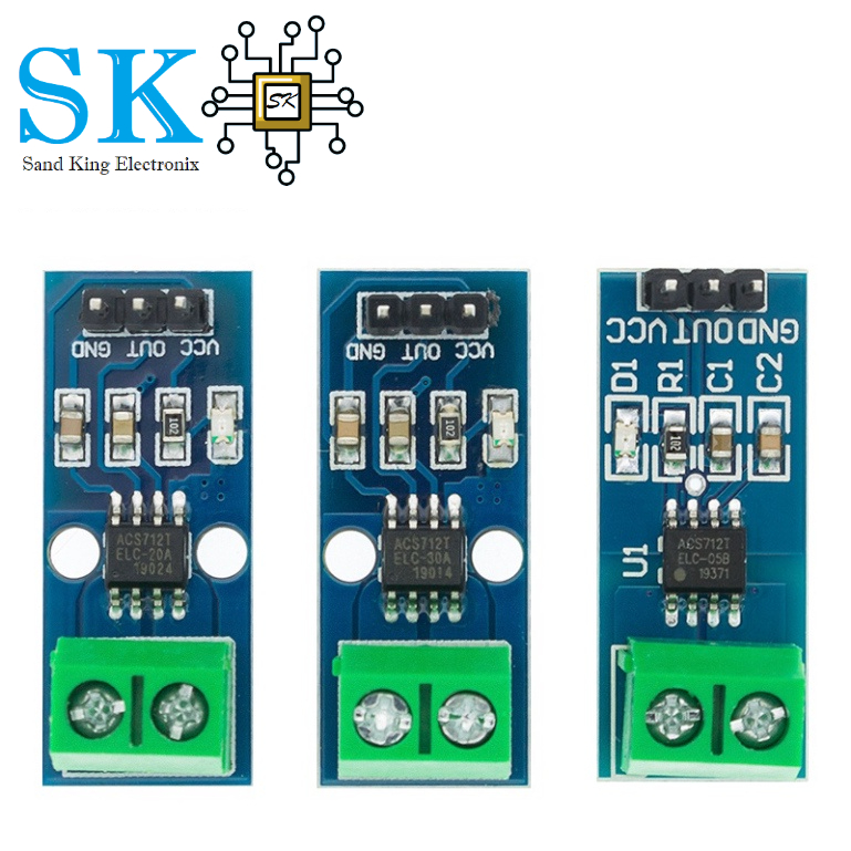Mô Đun Cảm Biến Dòng Điện 5A 20A 30A Acs712 Cho Arduino