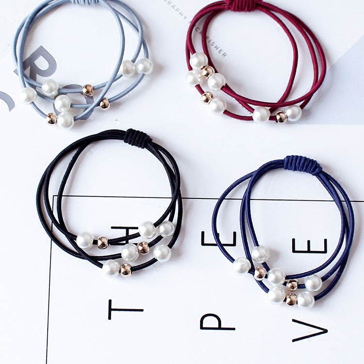 Dây thun cột buôc tóc đẹp Alaba đính ngọc trai