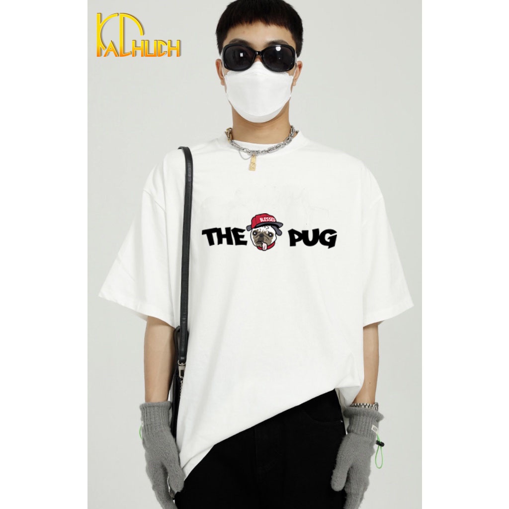 ÁO THUN TAY LỠ NAM NỮ IN THE PUG FREESIZE DƯỚI 75KG