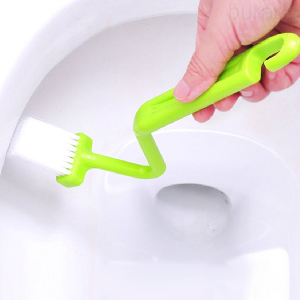 Set 2 bàn chải vệ sinh toilet thiết kế tay cầm hình S tiện dụng