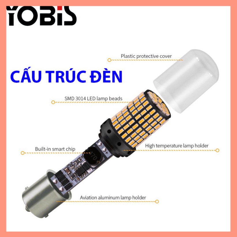 Đèn LED Phanh, Hậu, Stop, Lùi, Xi Nhan YOBIS SIÊU SÁNG CAO CẤP 21W chân cắm T20 7440 7443 1156 1157 cho Ô Tô Xe Hơi