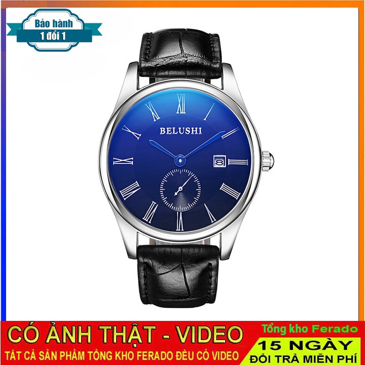Đồng hồ dây da BELUSHI cao cấp dành cho nam nữ