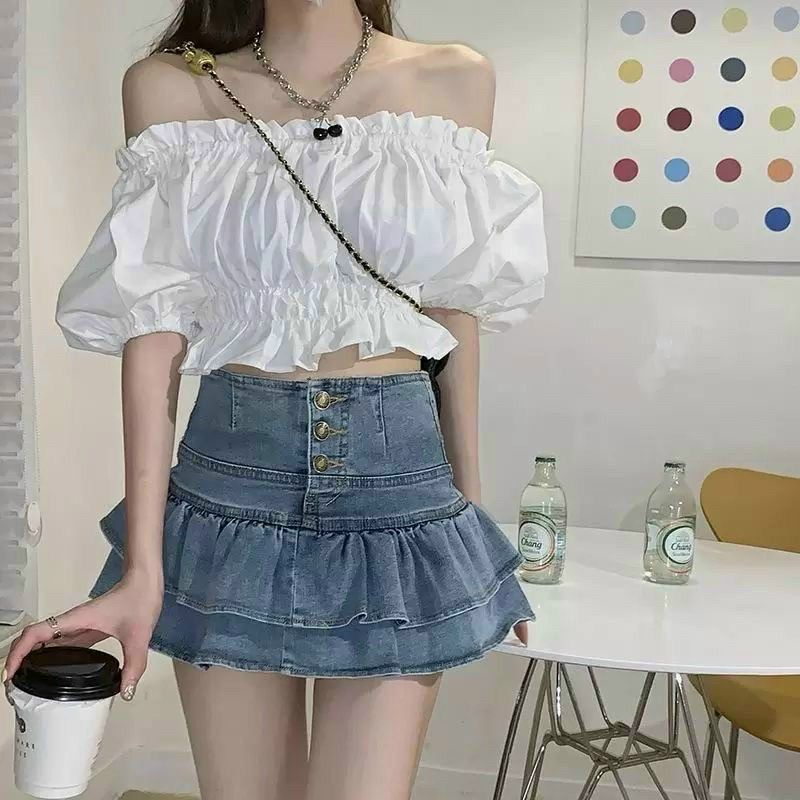 Chân váy jean xèo có quần trong, Chân Váy Jeans Dáng Ngắn Thời Trang Dành Cho Phái NữLY alohashop91