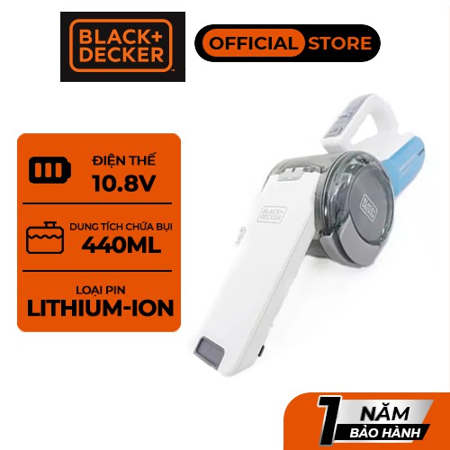 Máy hút bụi Black&amp;Decker chạy pin 10.8V mạnh mẽ PV1020L-B1