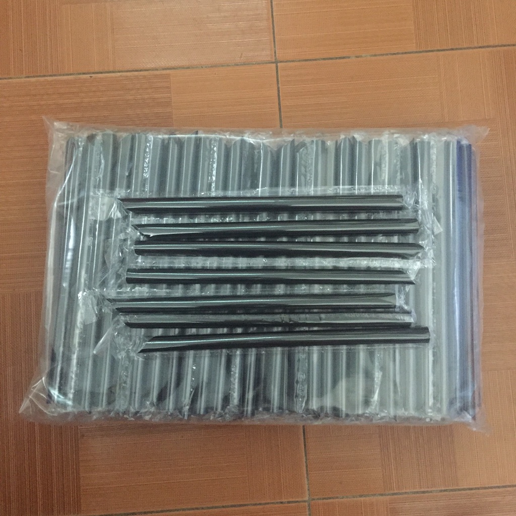 Ống hút trà sữa bọc màng phi 12 màu Trắng/Đen gói 500g