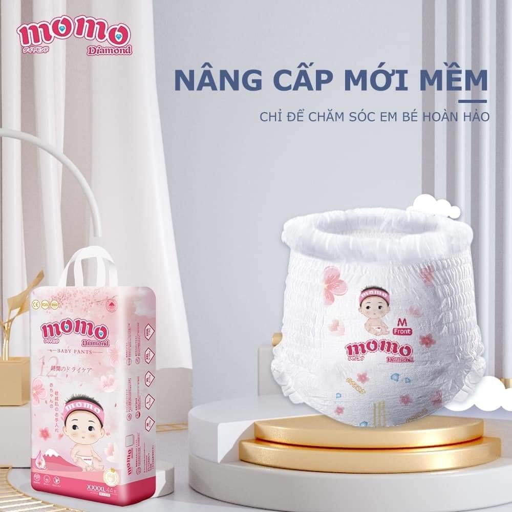 Bỉm siêu thấm hút MOMO DIAMOND hữu cơ cao cấp quần/dán size S64/ M60/L54/XL50/XXL48/XXXL46