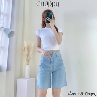 Quần short jean gấu rách cạp cao tôn dáng SJ03