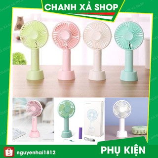 Quạt Cầm Tay Mini Tích Điện Có Đế  3 Tốc Độ Gió  Quạt N9 - ( Tặng Pin + Dây Sạc)