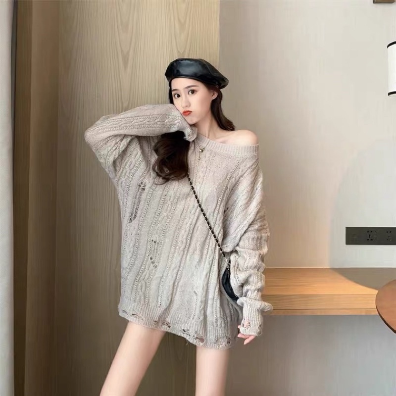 Áo len Form rộng trễ vai