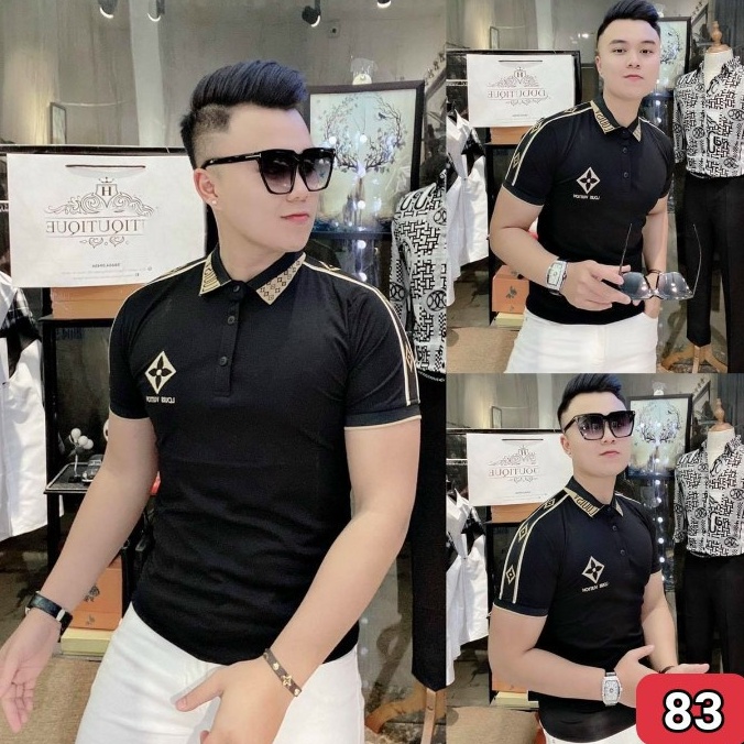 Áo Thun Nam Cổ Bẻ DieuLinh Fashion vải Cotton co giãn 4 chiều dày dặn tay ngắn nhiều màu