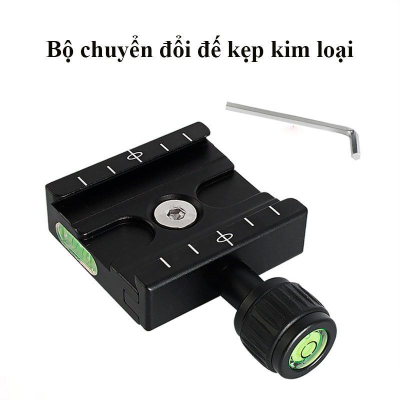 Bộ chuyển đổi QR50 đế kẹp kim loại tấm tháo nhanh kết hợp với tripod chân máy ảnh chính hãng Bexin