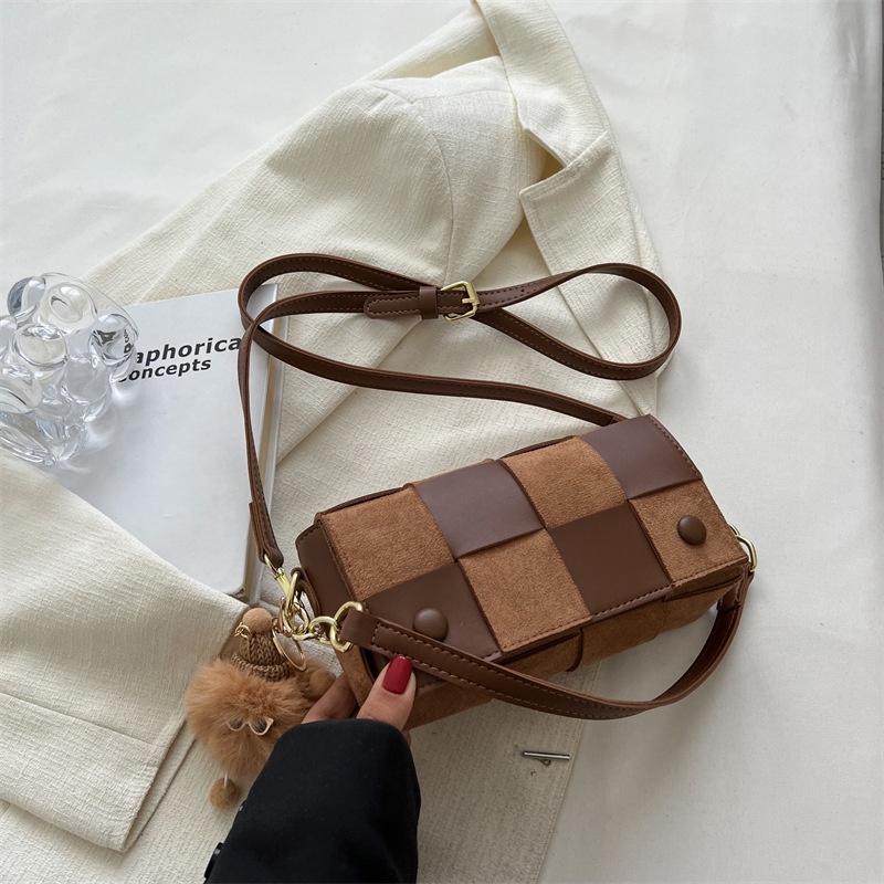 Túi đeo chéo IELGY kiểu chữ nhật nhỏ thiết kế đơn giản màu sắc tương phản cho nữ