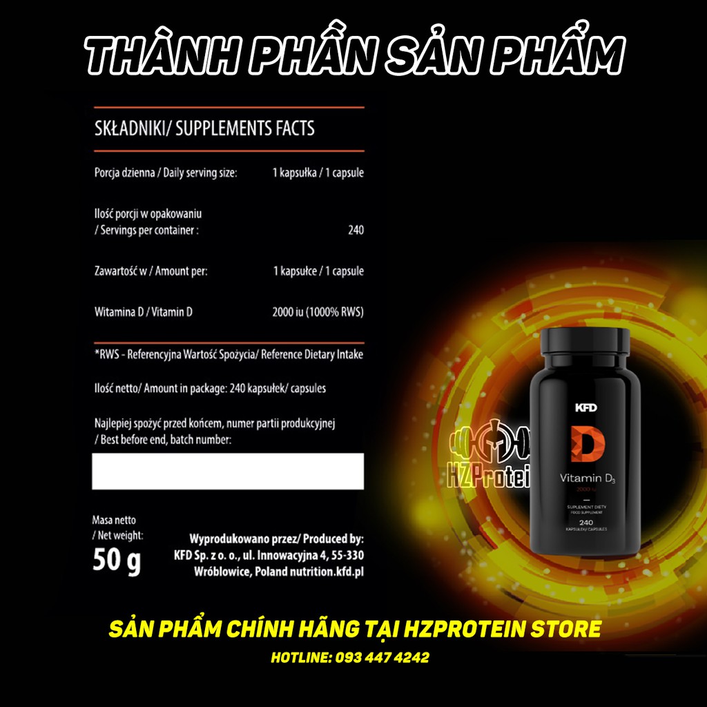 KFD VITAMIN D3 (2000 IU) - VIÊN UỐNG HỖ TRỢ XƯƠNG KHỚP, TỔNG HỢP CANXI (240 VIÊN)