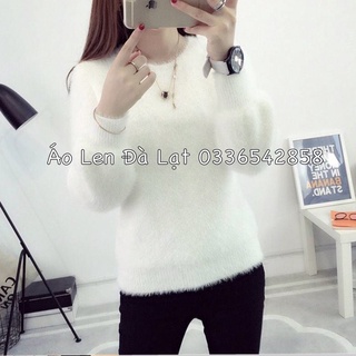 Áo len lông thỏ Hàn quốc cổ tròn đẹp