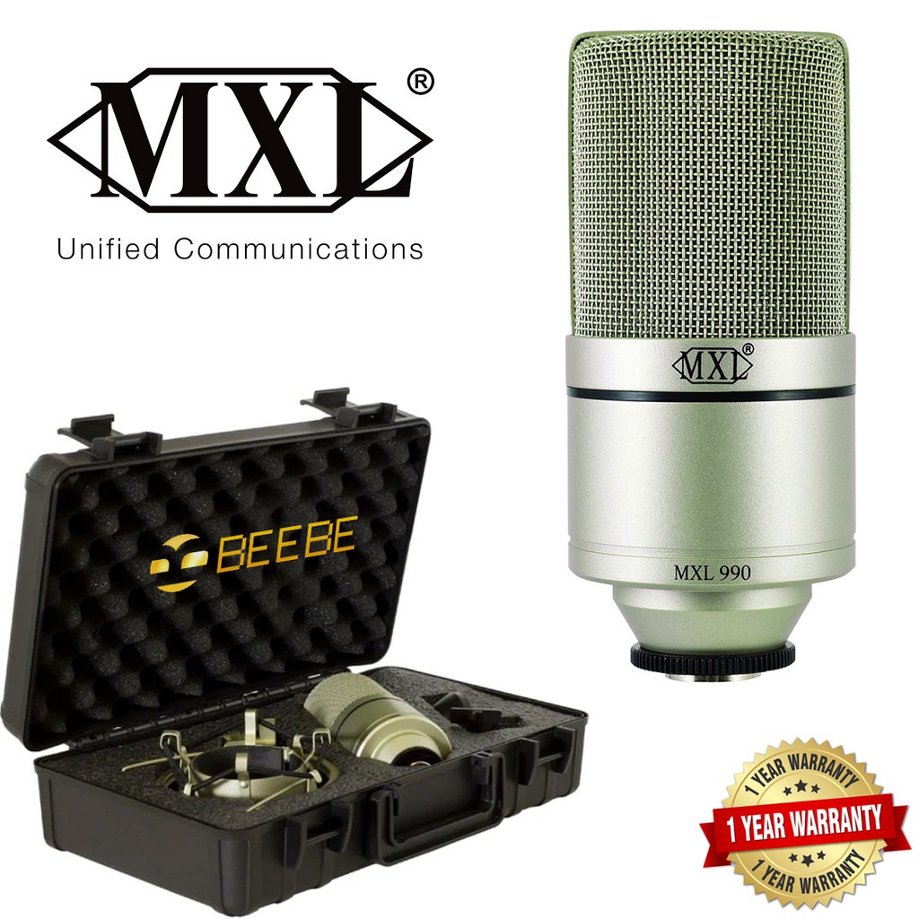 MXL 990 - Mic Thu Âm Condenser 48v, Trọn Bộ Kèm Shockmount và Vali