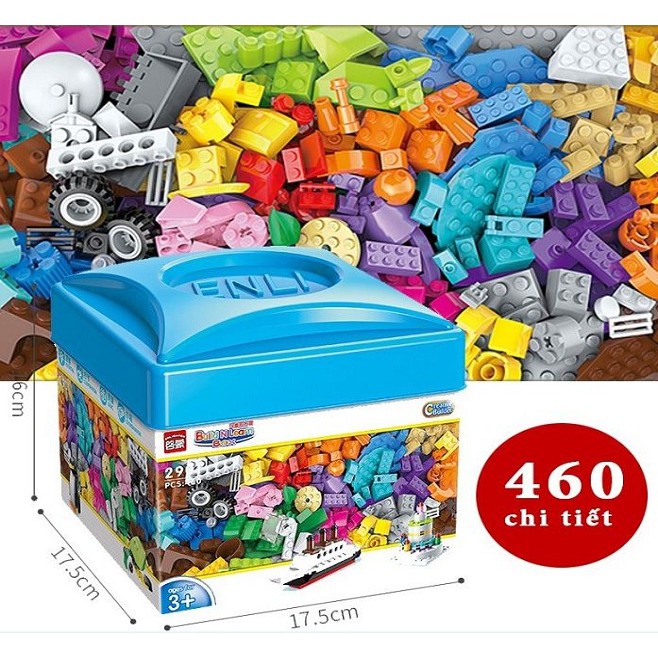Bộ Lego, Lego Xếp Hình Hộp Vuông 460 Chi Tiết
