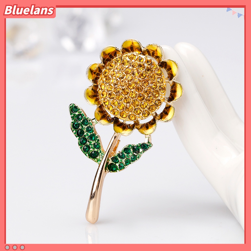 Ghim Cài Áo Hình Hoa Hướng Dương Đính Đá Nhân Tạo Thời Trang Cho Nữ