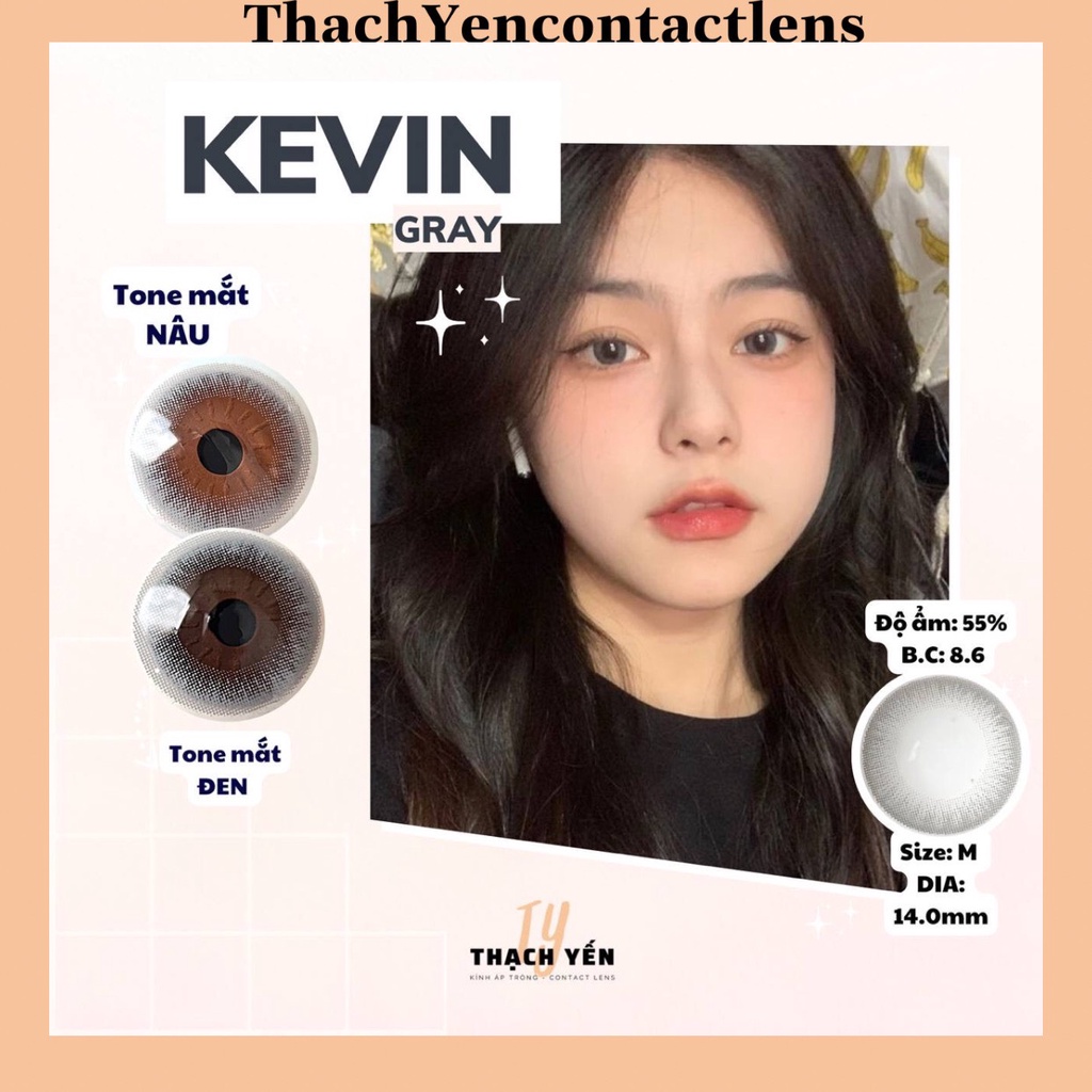 KÍNH ÁP TRÒNG KEVIN XÁM LENS 0 ĐỘ ĐẾN 10 ĐỘ