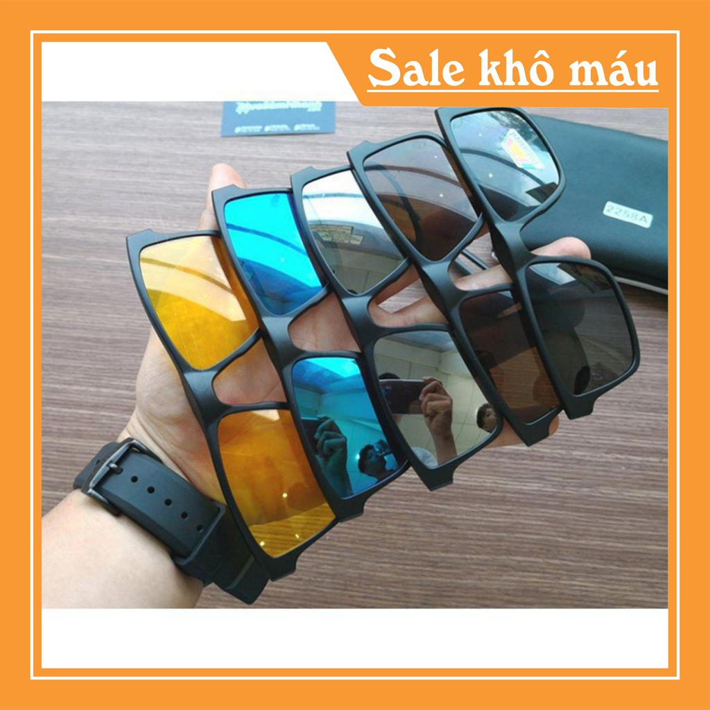 [Free ship từ 150k] Mắt kính đa tròng thay đổi 5 in 1 kèm bao da thời trang