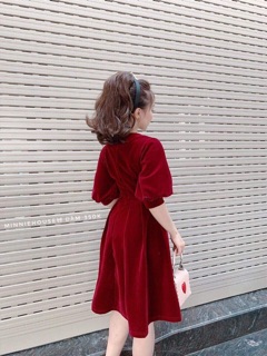 Đầm nhung đỏ cao cấp