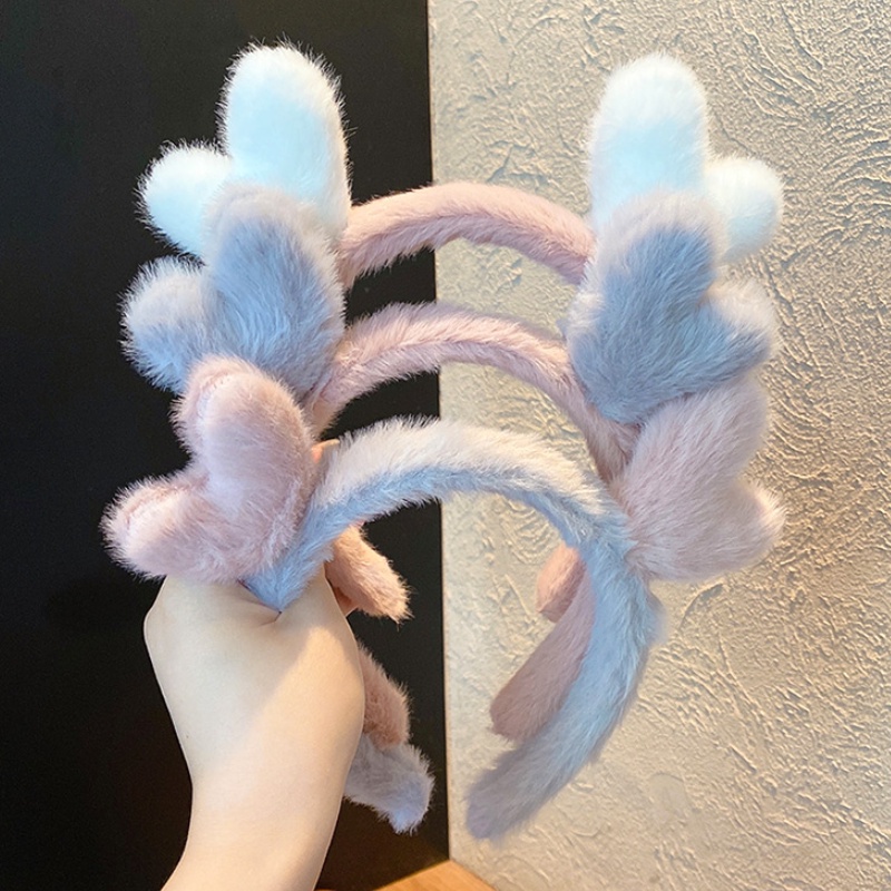 Băng đô lông nhung dễ thương phong cách Hàn Quốc rửa mặt