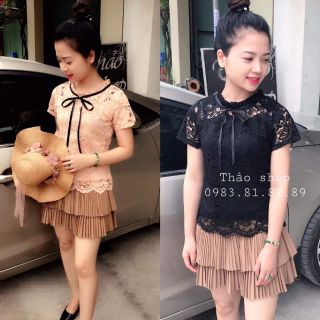 Áo ren cộc tay  ảnh thật