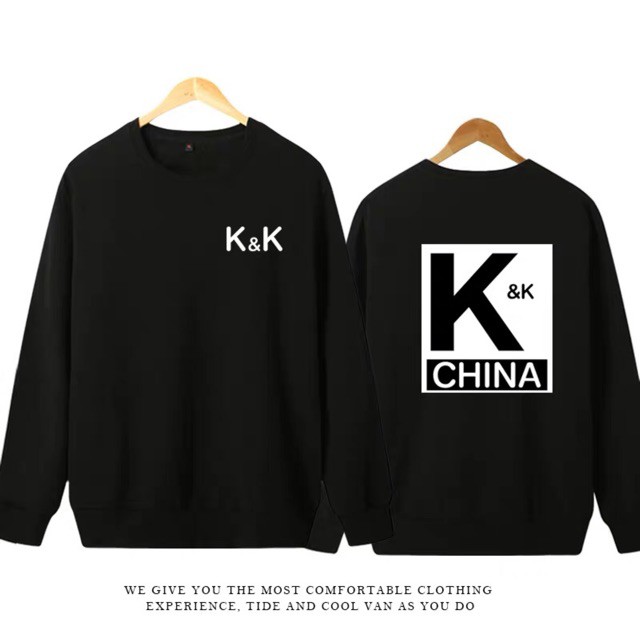 áo nỉ không mũ K&K, áo sweater K&K
