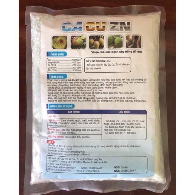 Phân bón lá CA CU ZN quả cầu lửa 800gr