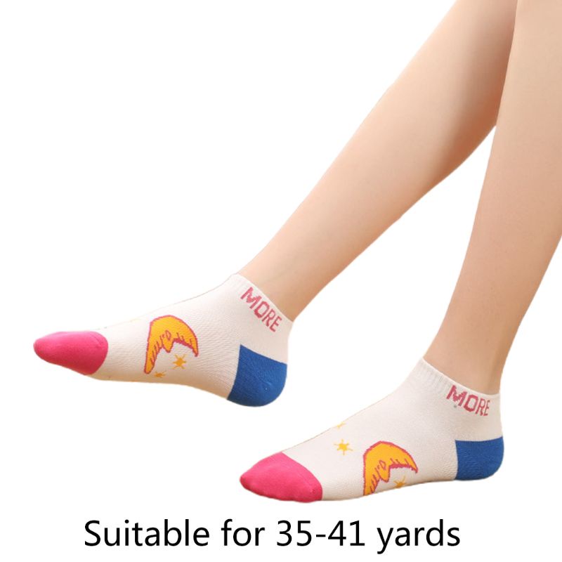 Vớ Thuyền Miệng Nông In Họa Tiết Hoạt Hình / Dâu Tây / Sữa Dễ Thương Cho Nữ