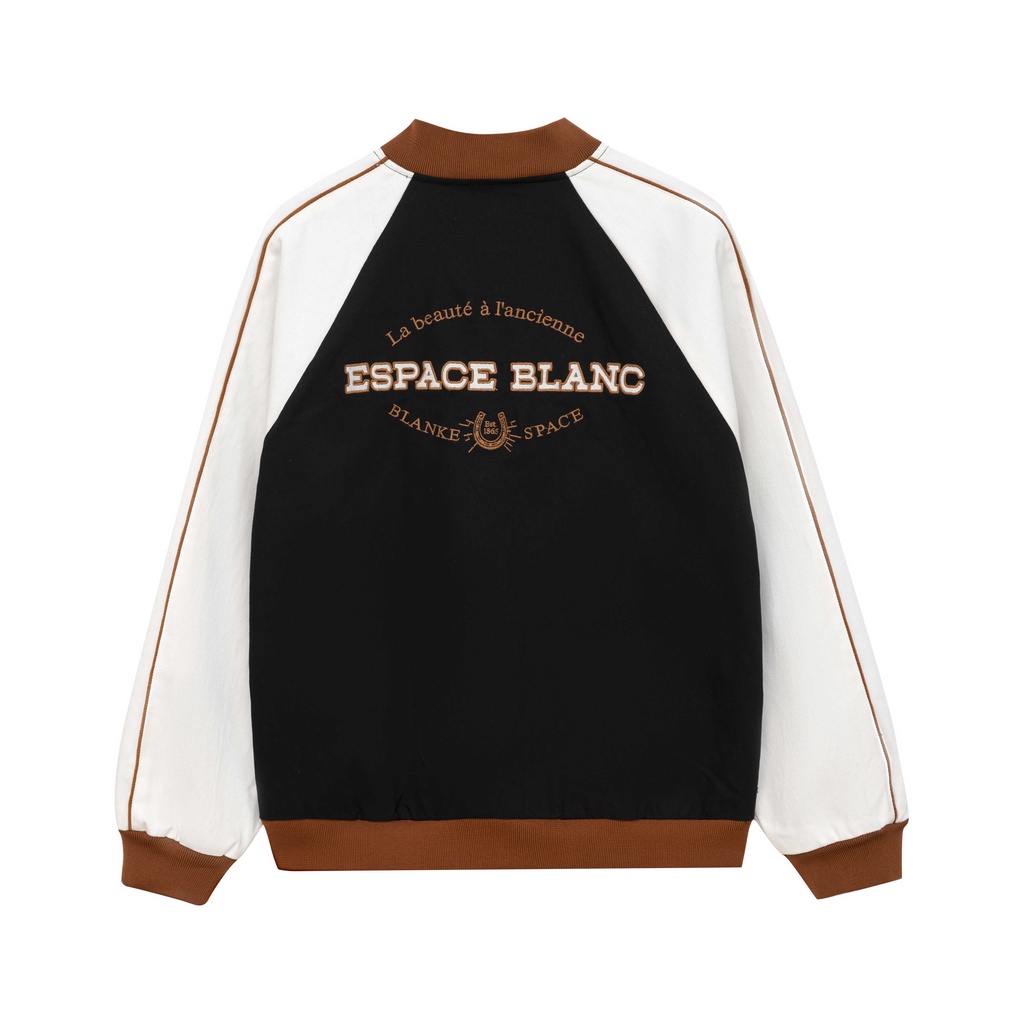 BLANKESPACE Áo Khoác Bali Bomber Vải Khaki Hình Thêu Sắc Nét Thời Trang Nam Nữ Unisex