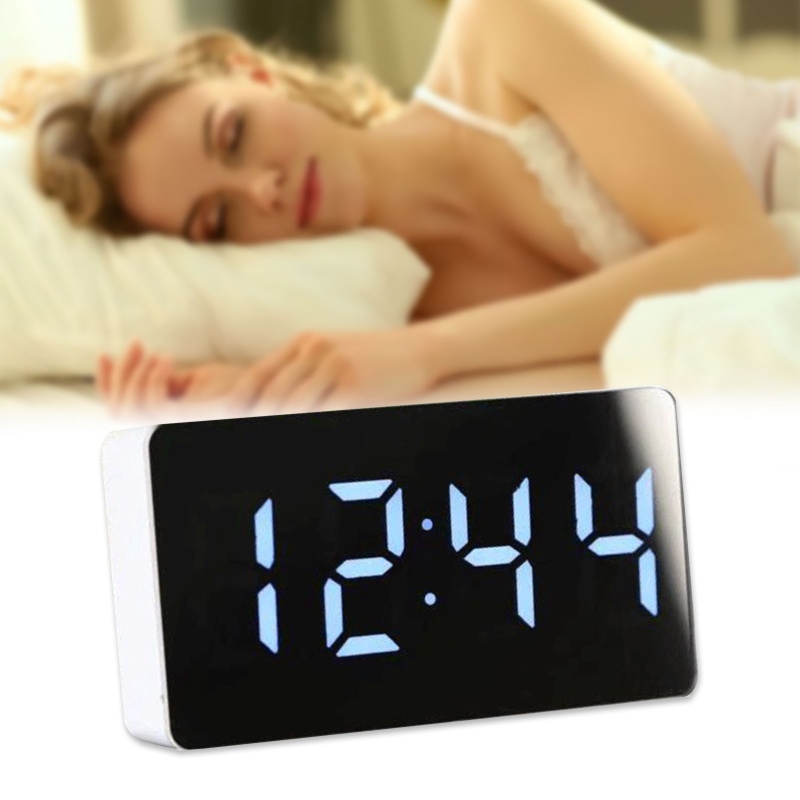 Đồng Hồ Báo Thức Điện Tử Có Đèn LED Hiển Thị Nhiệt Độ Kỹ Thuật Số Để Bàn Phòng Khách / Phòng Ngủ