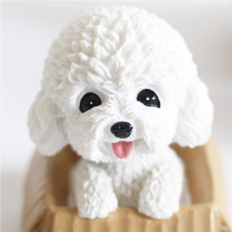 Phụ kiện trang trí bánh kem hình cún poodle bằng nhựa