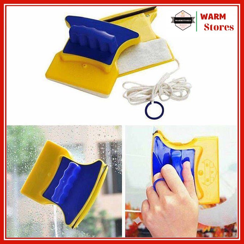 Dụng cụ lau kính 2 mặt hít nam châm dụng cụ vệ sinh, lau cửa kính chung cư kính bể cá