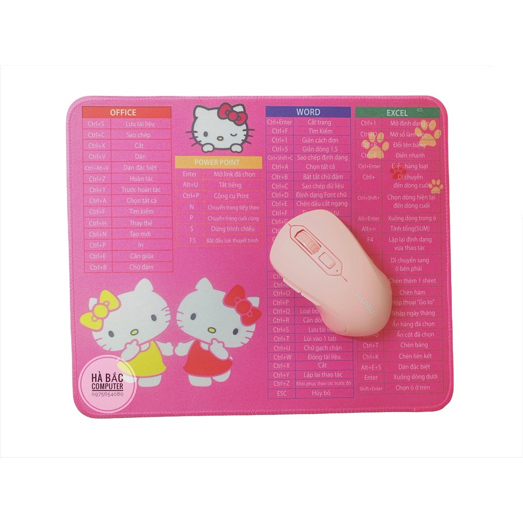 Lót Di Chuột Phím Tắt Văn Phòng Màu Hồng HELLO KITTY 80 * 30cm / 30 * 25cm