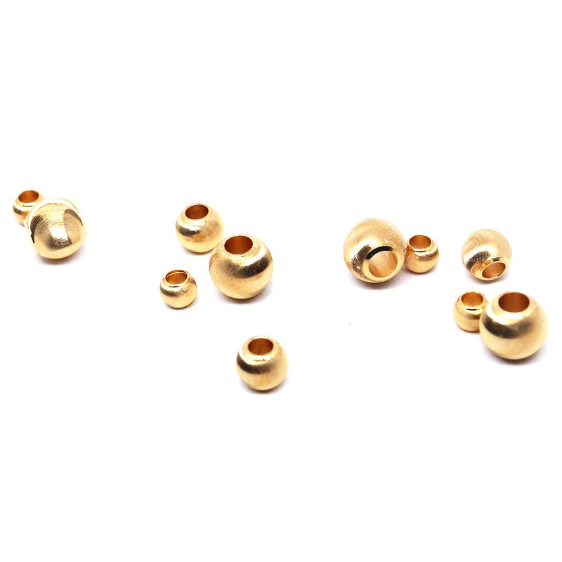 Chuỗi Hạt Tròn Bằng Đồng Mạ Vàng diy Dùng Làm Trang Sức