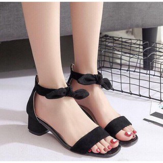 Giày cao gót sandal 5cm quai ngang nơ to SD120