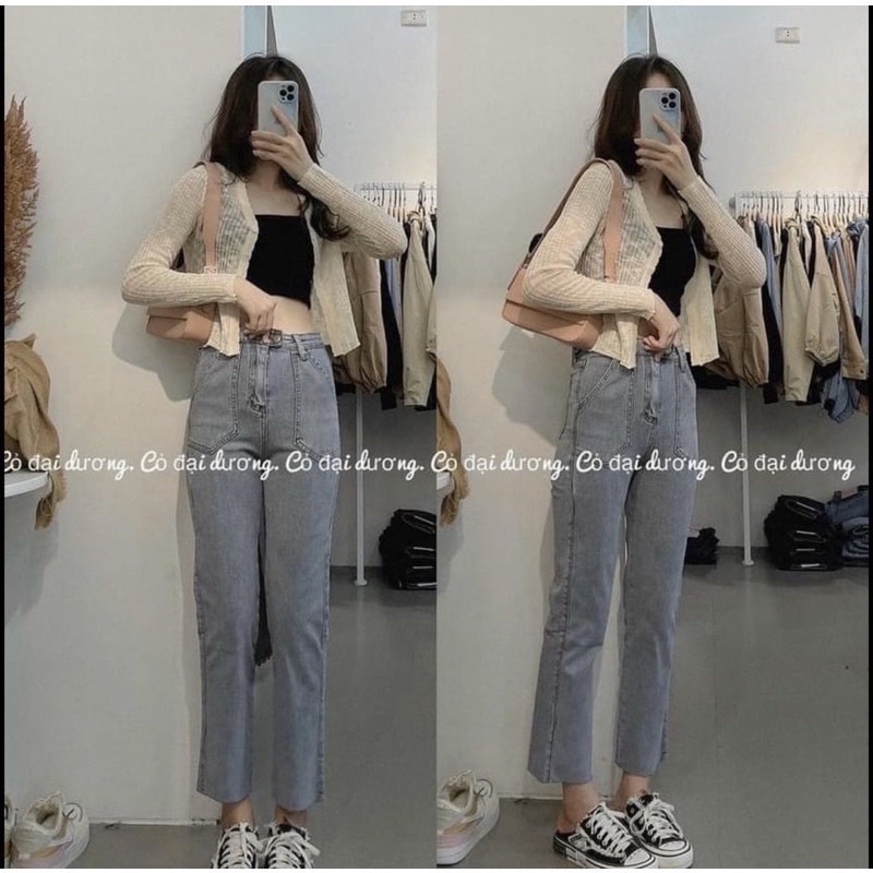 QUẦN BÓ SUÔNG ỐNG RỘNG XANH ĐẬM