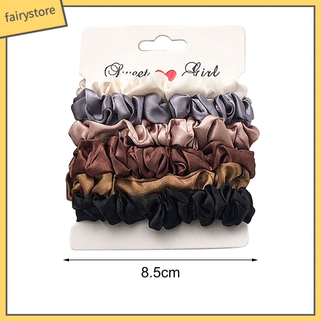 Set 6 Dây Cột Tóc Co Giãn Thiết Kế Đơn Giản Thời Trang Cho Nữ