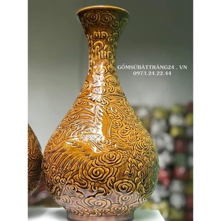 LỌ HOA TỲ BÀ CAO CẤP BÌNH GỐM ĐẸP CAO 43cm CẮM CÀNH HOA ĐÀO