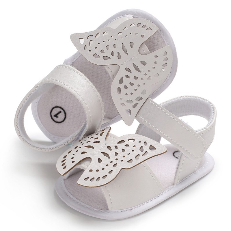 Giày sandals vải da đính bươm bướm xinh xắn cho bé